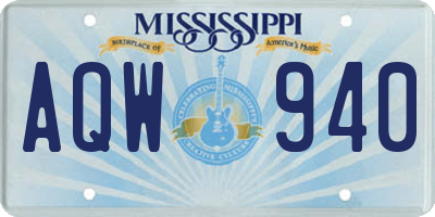 MS license plate AQW940