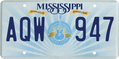 MS license plate AQW947
