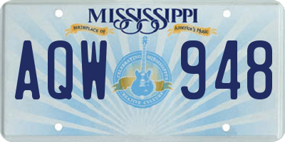 MS license plate AQW948