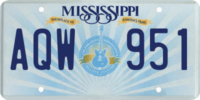 MS license plate AQW951