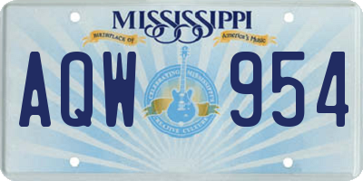 MS license plate AQW954