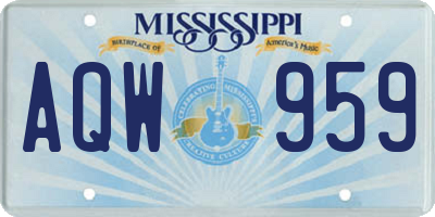 MS license plate AQW959