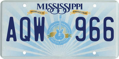 MS license plate AQW966