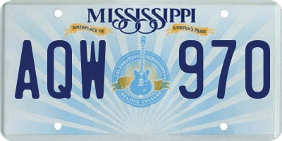 MS license plate AQW970