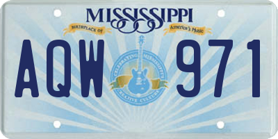 MS license plate AQW971