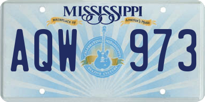 MS license plate AQW973