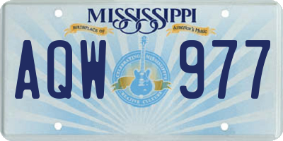 MS license plate AQW977
