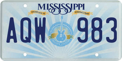 MS license plate AQW983