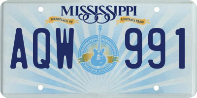 MS license plate AQW991