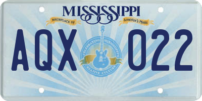 MS license plate AQX022