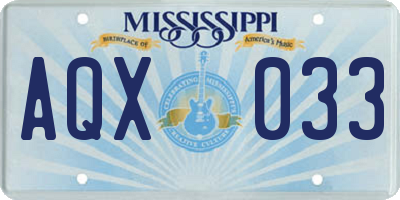 MS license plate AQX033