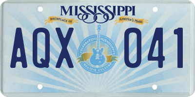MS license plate AQX041