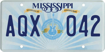 MS license plate AQX042