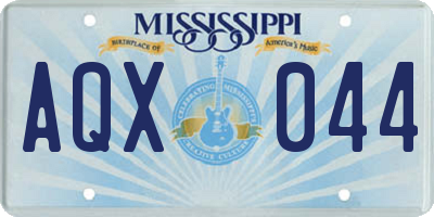 MS license plate AQX044