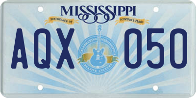 MS license plate AQX050