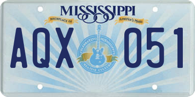 MS license plate AQX051