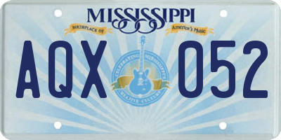 MS license plate AQX052