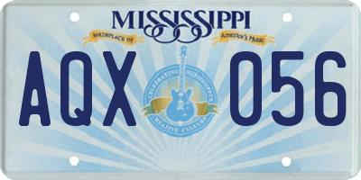 MS license plate AQX056