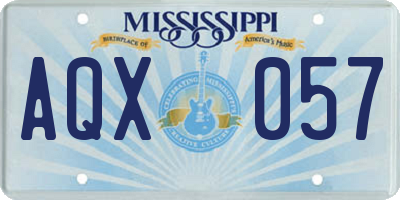 MS license plate AQX057
