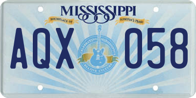 MS license plate AQX058