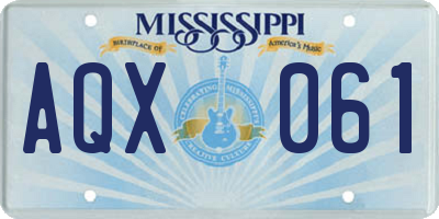 MS license plate AQX061