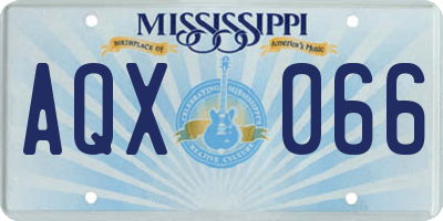 MS license plate AQX066