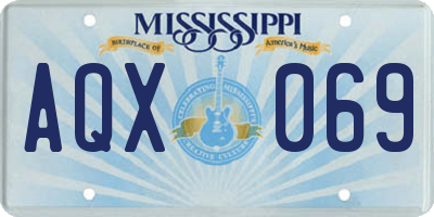 MS license plate AQX069