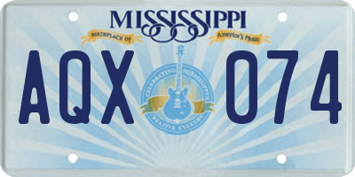 MS license plate AQX074