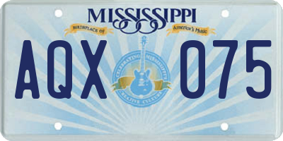 MS license plate AQX075