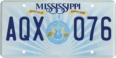 MS license plate AQX076