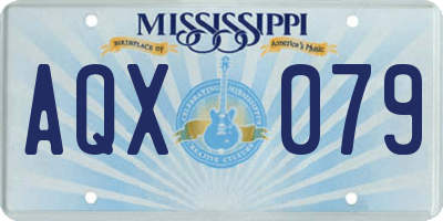 MS license plate AQX079