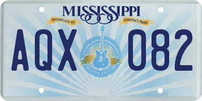 MS license plate AQX082