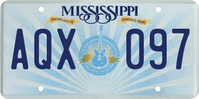 MS license plate AQX097