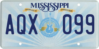 MS license plate AQX099