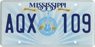 MS license plate AQX109