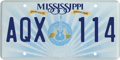 MS license plate AQX114