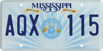 MS license plate AQX115