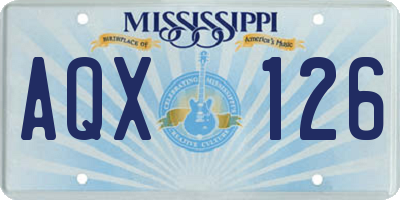 MS license plate AQX126