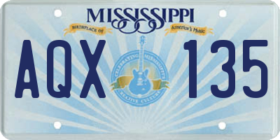 MS license plate AQX135