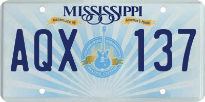 MS license plate AQX137