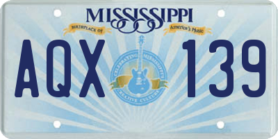 MS license plate AQX139