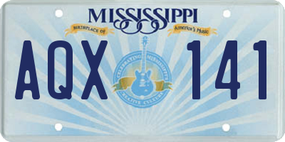 MS license plate AQX141