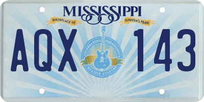 MS license plate AQX143
