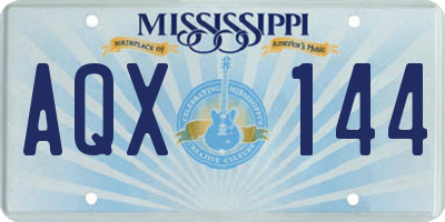 MS license plate AQX144