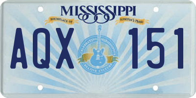 MS license plate AQX151