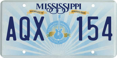 MS license plate AQX154