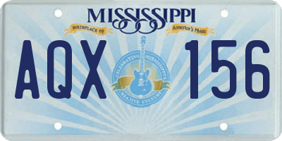 MS license plate AQX156