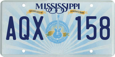MS license plate AQX158