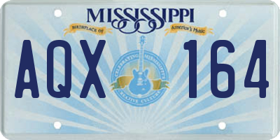 MS license plate AQX164