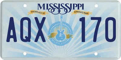 MS license plate AQX170